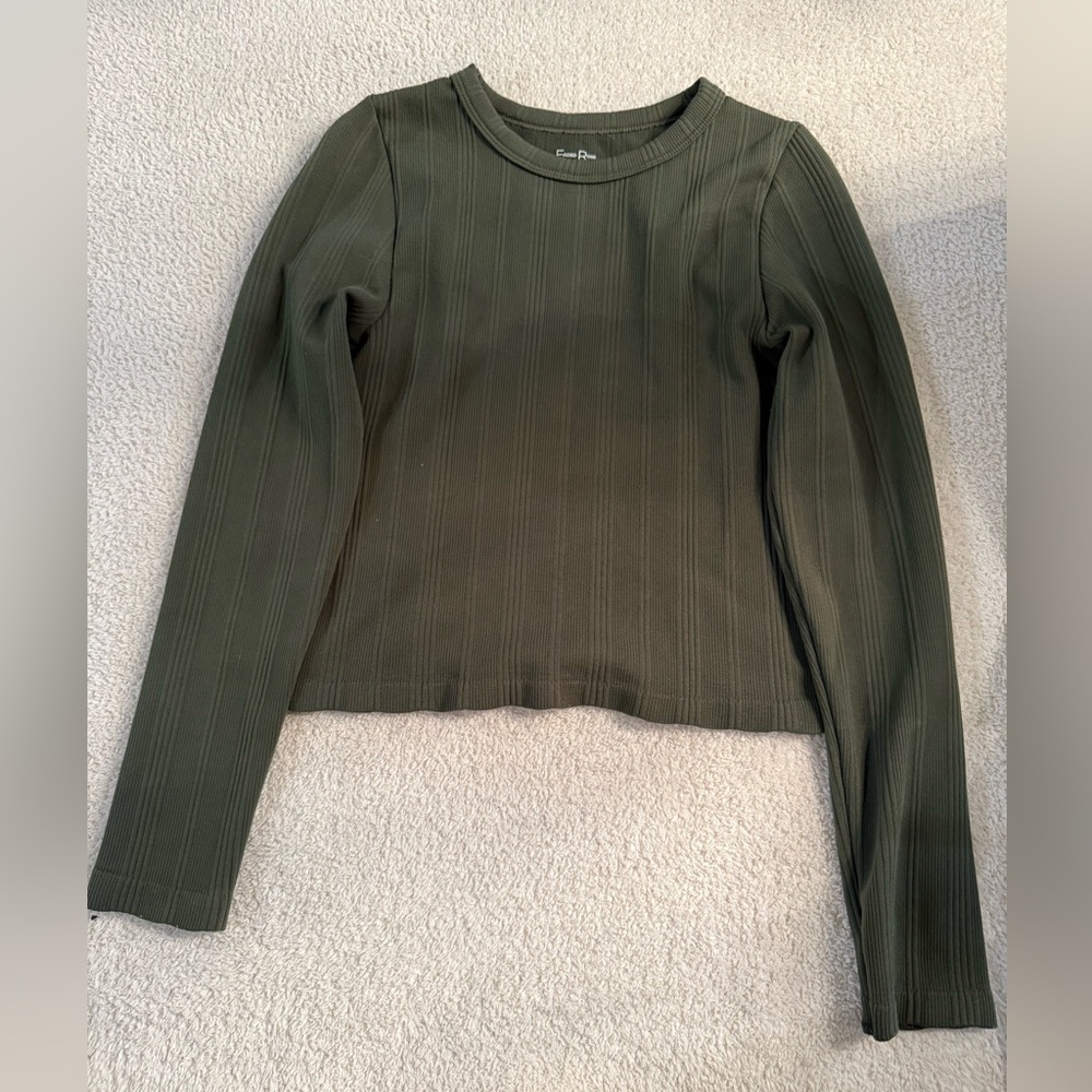 Dark Green Long Sleeve Top